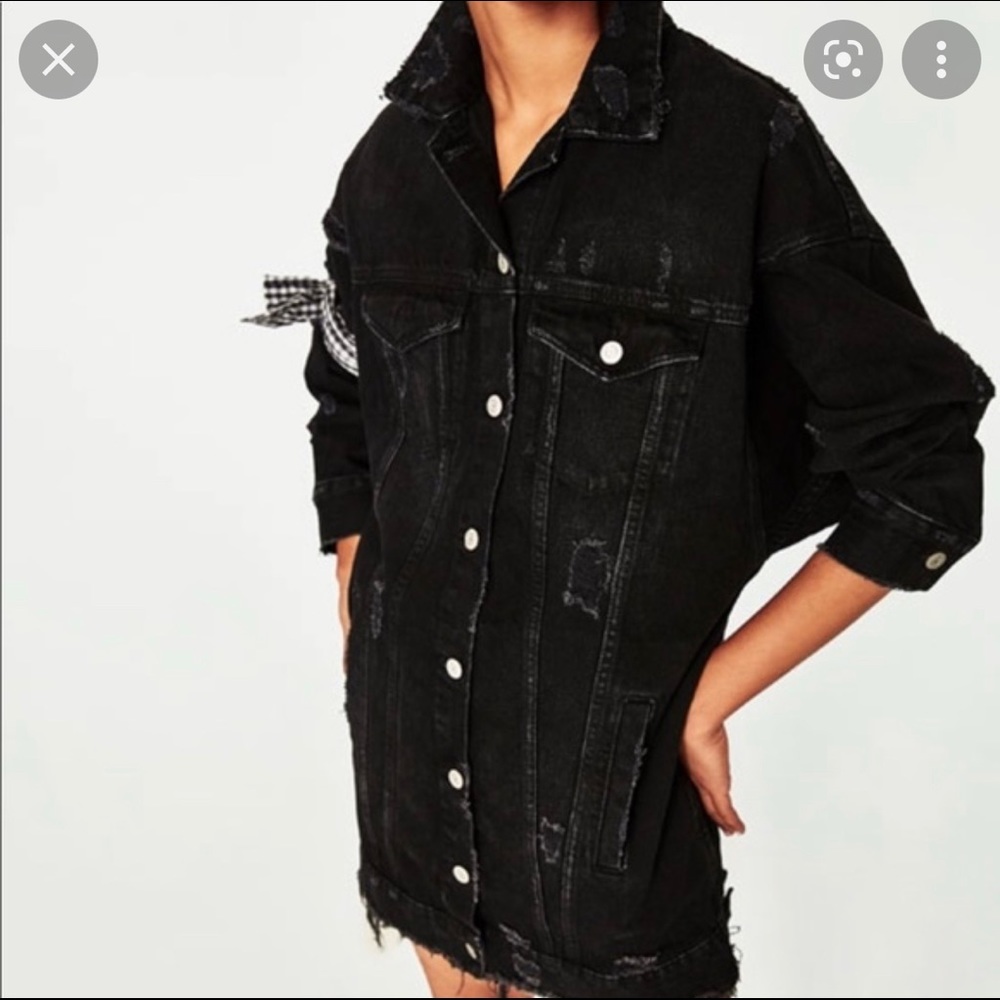 Distressed Black Denim Zara Jacket